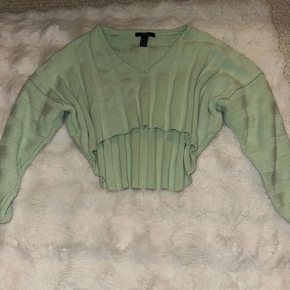 Mint Green Cropped Sweater